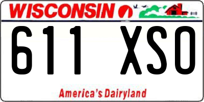 WI license plate 611XSO