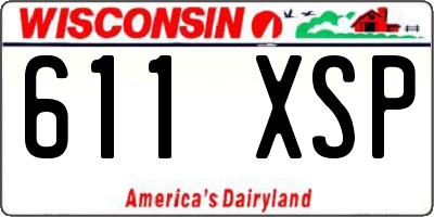 WI license plate 611XSP