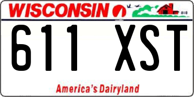 WI license plate 611XST
