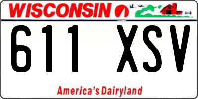 WI license plate 611XSV