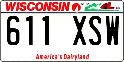 WI license plate 611XSW
