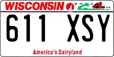 WI license plate 611XSY