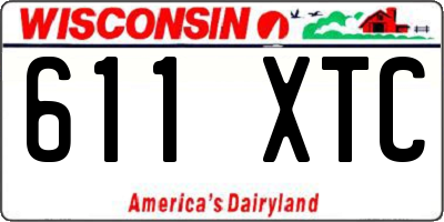 WI license plate 611XTC