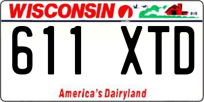 WI license plate 611XTD
