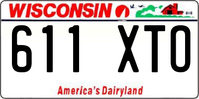 WI license plate 611XTO