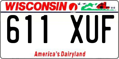 WI license plate 611XUF