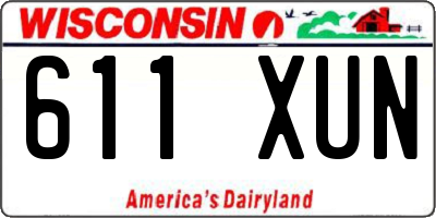 WI license plate 611XUN