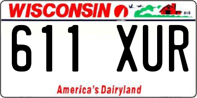 WI license plate 611XUR