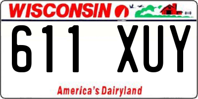 WI license plate 611XUY
