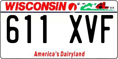 WI license plate 611XVF