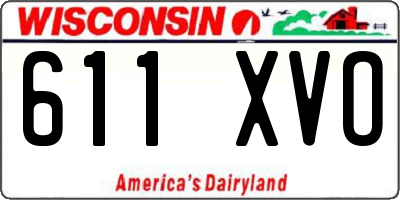 WI license plate 611XVO