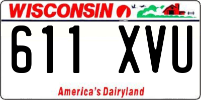 WI license plate 611XVU
