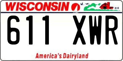 WI license plate 611XWR