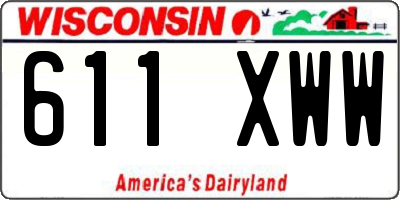 WI license plate 611XWW