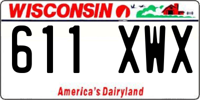 WI license plate 611XWX