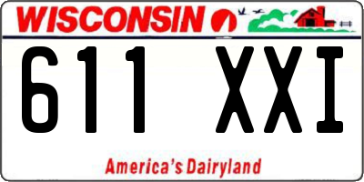 WI license plate 611XXI