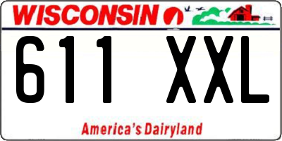 WI license plate 611XXL