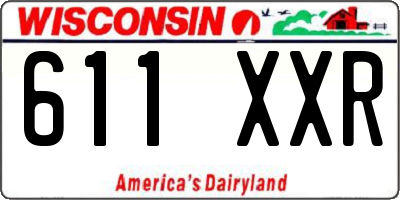 WI license plate 611XXR