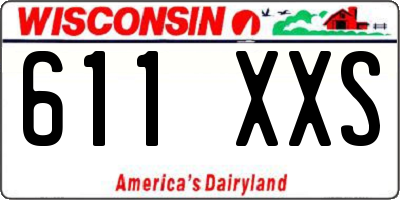 WI license plate 611XXS