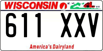 WI license plate 611XXV