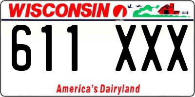 WI license plate 611XXX