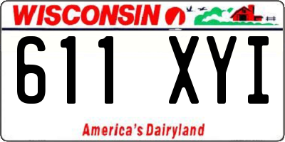 WI license plate 611XYI