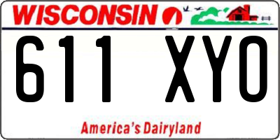 WI license plate 611XYO