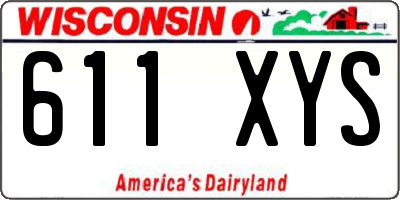 WI license plate 611XYS