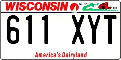 WI license plate 611XYT