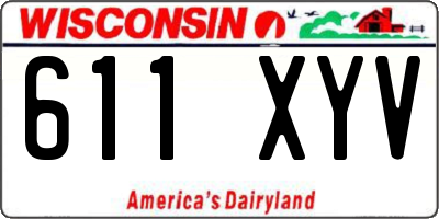 WI license plate 611XYV
