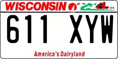 WI license plate 611XYW