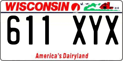 WI license plate 611XYX