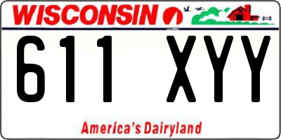WI license plate 611XYY
