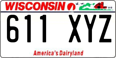 WI license plate 611XYZ