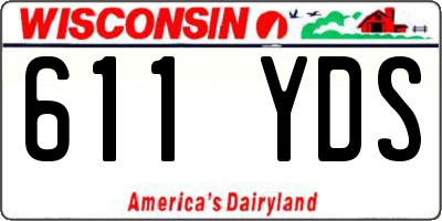 WI license plate 611YDS