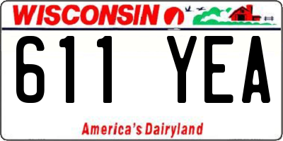 WI license plate 611YEA