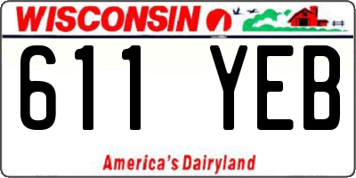 WI license plate 611YEB