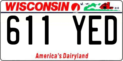 WI license plate 611YED