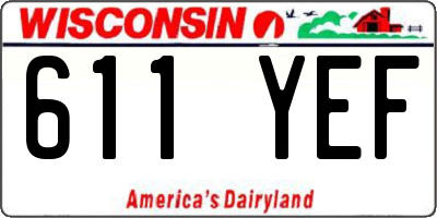 WI license plate 611YEF