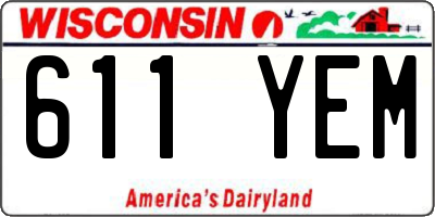 WI license plate 611YEM