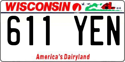 WI license plate 611YEN