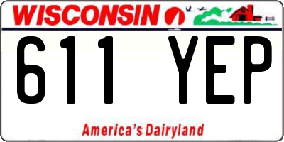 WI license plate 611YEP