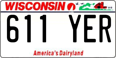 WI license plate 611YER