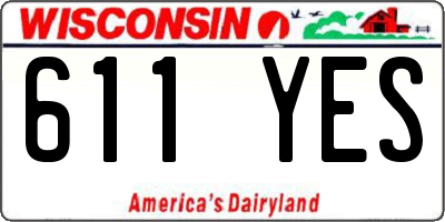WI license plate 611YES