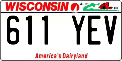 WI license plate 611YEV