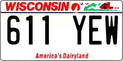 WI license plate 611YEW