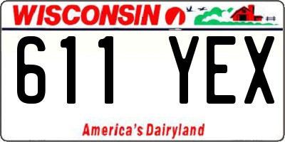 WI license plate 611YEX