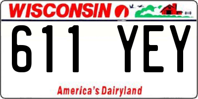 WI license plate 611YEY