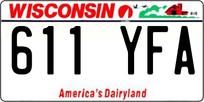 WI license plate 611YFA