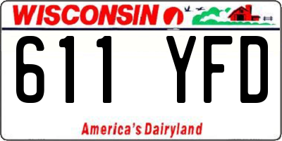 WI license plate 611YFD